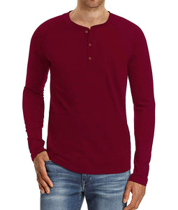 Non-Branded Men's Fashion Casual Slim Fit Long/Short Sleeve Henley T-Shirts Cotton Shirts