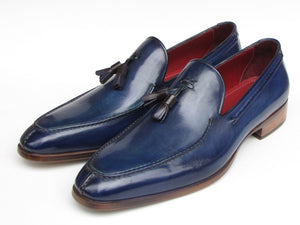 Paul Parkman Men's Tassel Loafer Blue Leather (ID#083-BLU)