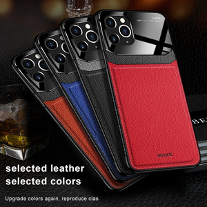 Business style Cases for iPhone 12 11 7 8 6 6S Plus XR Pro XS Max PU Leather Tempered Glass Phone Back Cover