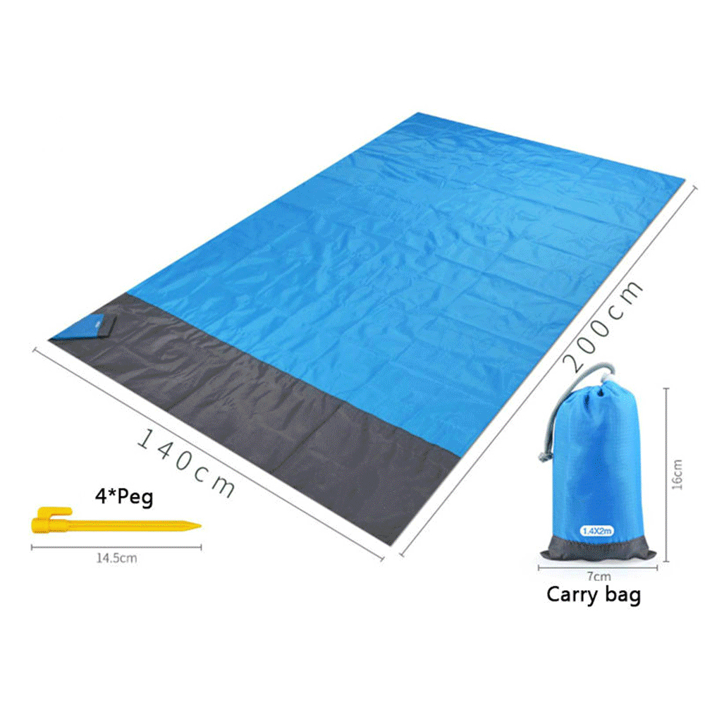 2M*1.4M Waterproof Beach Blanket Outdoor Portable Picnic Mat Camping Ground Mat Mattress Camping Camping Bed Sleeping Pad