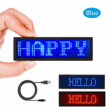 Load image into Gallery viewer, LED Name Tag, LED Name Badge Rechargeable LED Business Card Screen with 44x11 Pixels USB Programming Digital Display-Blue