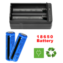 Load image into Gallery viewer, 2x Rechargeable 18650 Battery 3000mAh 3.7V BRC Li-ion Battery for Flashlight Torch Laser + 18650 Dual Charger