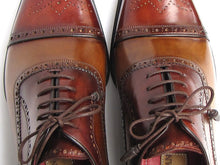 Load image into Gallery viewer, Paul Parkman Men&#39;s Captoe Oxfords - Camel / Red   (ID#024-CML-BRD)