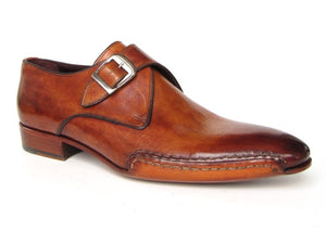 Paul Parkman Men's Monkstrap Shoes Side Handsewn Twisted Leather Sole  (ID#24Y56)