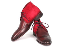 Load image into Gallery viewer, Paul Parkman Men&#39;s Chukka Boots Bordeaux Suede &amp; Leather (ID#CK51-BRD)