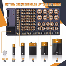 Load image into Gallery viewer, The Batterys Storage Organizer Case Battery Testers, Holds 110 Batteries Various Sizes for AAA, AA, 9V, C, D and Button