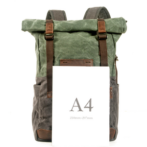 Casual canvas backpack, outdoor hiking and mountaineeringoll top designextended large capacity mountaineering bag