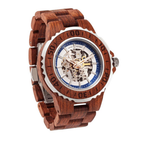 Men's Genuine Automatic Kosso Wooden Watches No Battery Needed