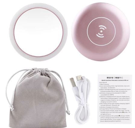 Portable LED Lighted Mini Circular Makeup Mirror