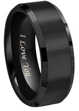 Load image into Gallery viewer, Crownal 4mm 6mm 8mm Black/Silver/Gunmetal/Gold Tungsten Wedding Couple Bands