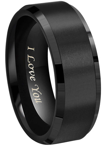 Crownal 4mm 6mm 8mm Black/Silver/Gunmetal/Gold Tungsten Wedding Couple Bands