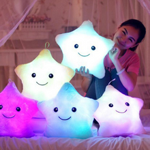 Load image into Gallery viewer, 5 Colors Luminous Pillow Star Cushion Colorful Glowing Pillow Plush Doll Star moon Led Light Toys For Girl Kids Christmas Gift