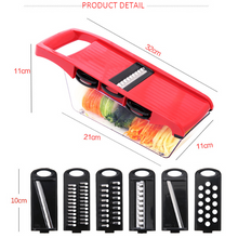 Load image into Gallery viewer, Mandoline Vegetable Fruit Slicer Grater Cutter Peeler Multifunctional Potato Peeler Carrot Grater Drain Basket Kitchen Tool