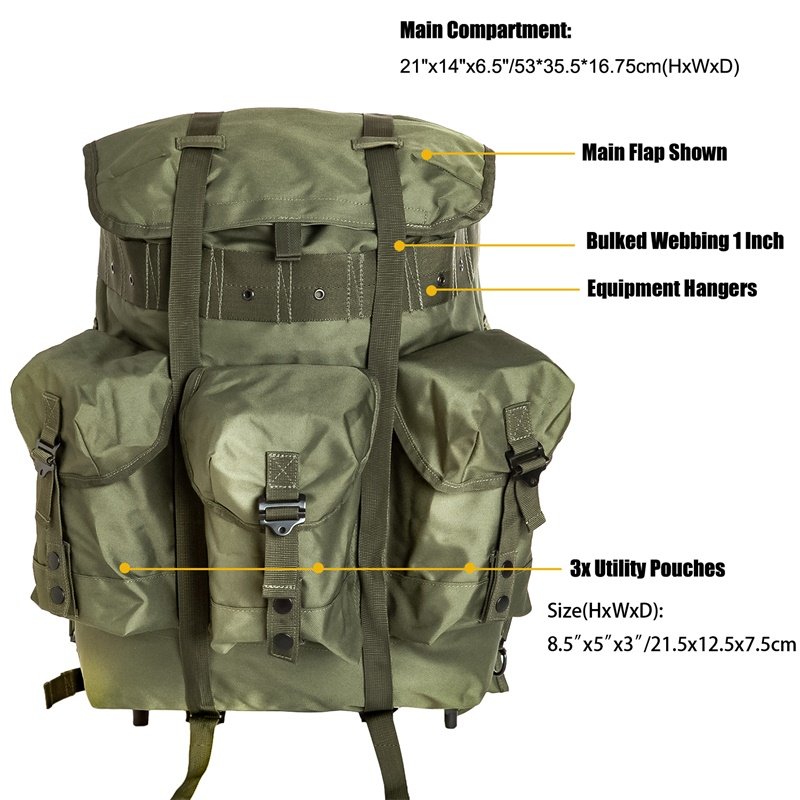 Medium Military Surplus Rucksack Alice Pack Army Survival Combat Field ...