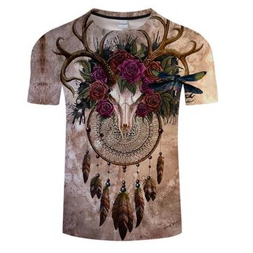 Bull Skull Dream Catcher 3D T-Shirt
