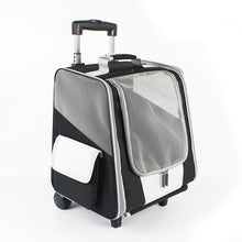 Charger l\&#39;image dans la visionneuse de la galerie, Cat Box Portable Dog Carrier Bag 4-Wheel Folding Trolley Case