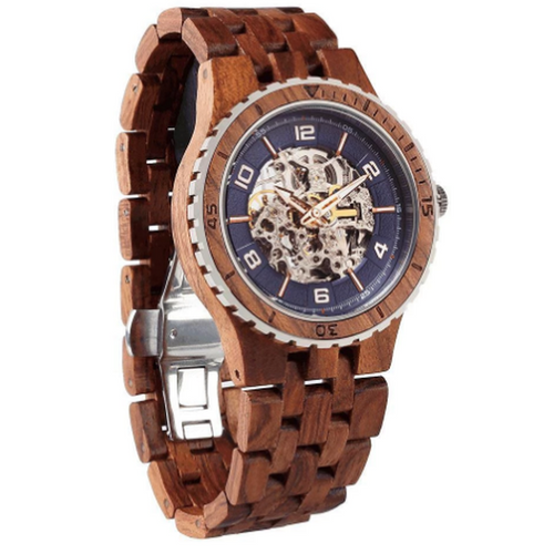 Men's Premium Self-Winding Transparent Body Kosso Wood Watches