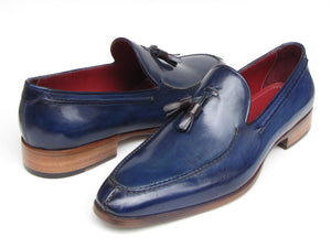 Paul Parkman Men's Tassel Loafer Blue Leather (ID#083-BLU)