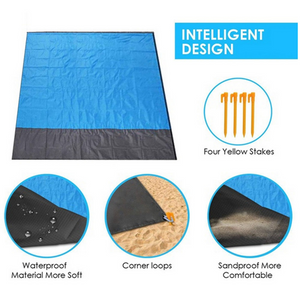 2M*1.4M Waterproof Beach Blanket Outdoor Portable Picnic Mat Camping Ground Mat Mattress Camping Camping Bed Sleeping Pad