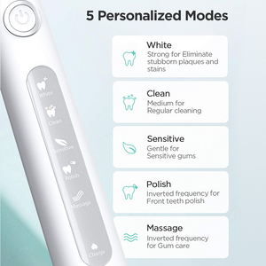 Sonic Toothbrush 2200mAh battery 20 Days on One Charge 5 Modes 4 Brush Heads Travel Whitening Smart Toothbrush