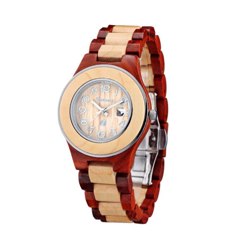 Women's Natural Maple & Rosewood Wooden Watch - She Deserve It
