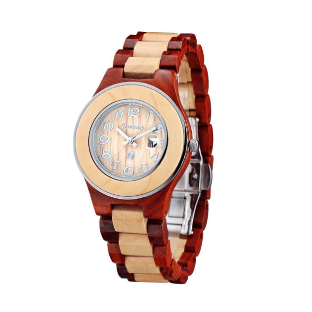Women's Natural Maple & Rosewood Wooden Watch - She Deserve It