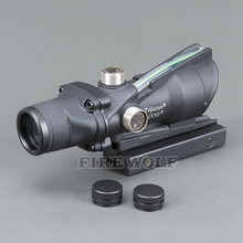Charger l\&#39;image dans la visionneuse de la galerie, Trijicon Black Tactical 4X32 Scope Sight Real Fiber Optics Green Illuminated Tactical Riflescope with 20mm Dovetail for Hunting