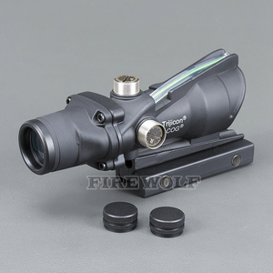 Trijicon Black Tactical 4X32 Scope Sight Real Fiber Optics Green Illuminated Tactical Riflescope with 20mm Dovetail for Hunting