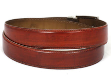 Load image into Gallery viewer, PAUL PARKMAN Men&#39;s Leather Belt Hand-Painted Reddish Brown (ID#B01-RDH)