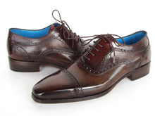 Load image into Gallery viewer, Paul Parkman Men&#39;s Captoe Oxfords Anthracite Brown  Leather (ID#024-ANTBRW)