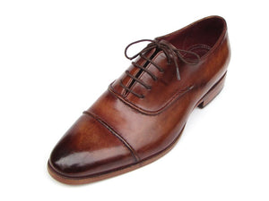 Paul Parkman Men's Captoe Oxfords Brown Shoes (ID#077-BRW)