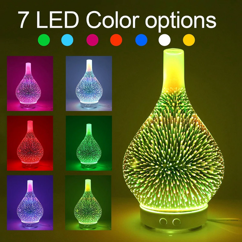 3D Fireworks Glass Vase Shape Air Humidifier