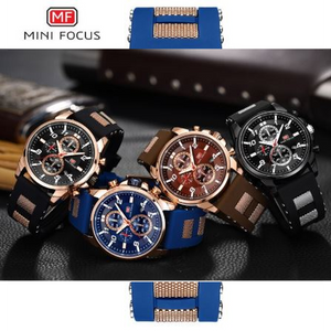 MINIFOCUS Men's Luxury Silicone Sport Watch