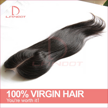Load image into Gallery viewer, Grade 6A 4*4&quot; Virgin Brazilian Straight Lace Closure Free/Middle/3 Wavy Part Top Closures Cheap Unprocessed Human Hair Closure Natural Color