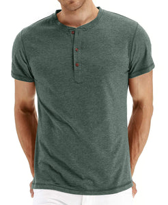 Non-Branded Men's Fashion Casual Slim Fit Long/Short Sleeve Henley T-Shirts Cotton Shirts