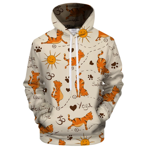 Cat Yoga 3D Sweatshirt Hoodie Pullover