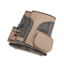 Charger l\&#39;image dans la visionneuse de la galerie, Travel Breathable Brown Linen Fabric Pet Backpack Bag