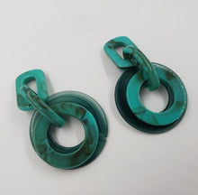 Load image into Gallery viewer, AOMU New Dark Green Geometric Round Big Circle Acrylic Statement Long Drop Earrings