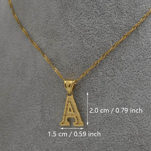 Anniyo Small Letters Necklaces for Women/Girls Gold Color Initial Pendant Thin Chain
