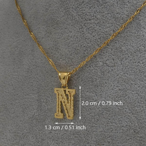 Anniyo Small Letters Necklaces for Women/Girls Gold Color Initial Pendant Thin Chain