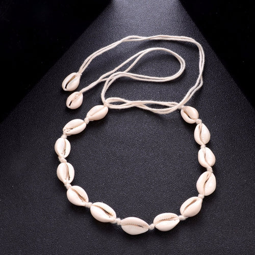 Bohemian Beach Tassel Necklace Natural Sea Shell Choker Chain Necklace Collar Boho Women