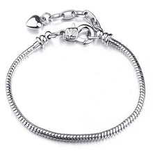 Load image into Gallery viewer, Boosbiy Hot Sale Fashion European Jewelry Bracelet Silver Plated Snake Chain Fit DIY Brand Bracelets For Women Jewelry Gift