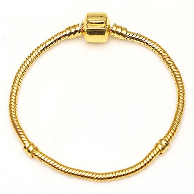 Boosbiy Hot Sale Fashion European Jewelry Bracelet Silver Plated Snake Chain Fit DIY Brand Bracelets For Women Jewelry Gift