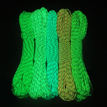 Load image into Gallery viewer, CAMPINGSKY Glow In the Dark Reflective Paracord 9 Strands 5 colors available Survival Parachute Cord