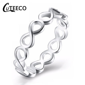 CUTEECO Dropshipping Silver Color Clear CZ Wedding Ring Fit Original Brand Rings For Women