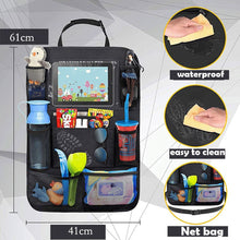 Load image into Gallery viewer, Car Organizer Multi-Pocket Car Auto Phone Pocket Pouch Car Back Seat Organizer Protector Hanging Storage Bag For Kids