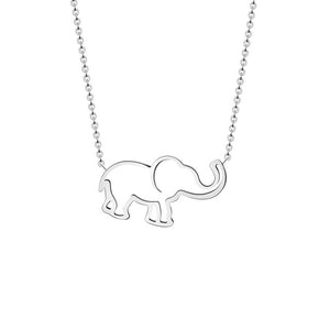Collier Femme Stainless Steel Gold Chain Origami Elephant Pendant Necklaces For Women Gothic