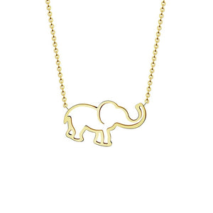 Collier Femme Stainless Steel Gold Chain Origami Elephant Pendant Necklaces For Women Gothic