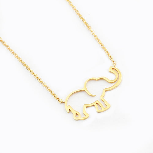 Collier Femme Stainless Steel Gold Chain Origami Elephant Pendant Necklaces For Women Gothic