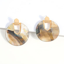 Load image into Gallery viewer, Colorful Resin Acrylic Round Dangle Earrings for Women Unique Design U Shape